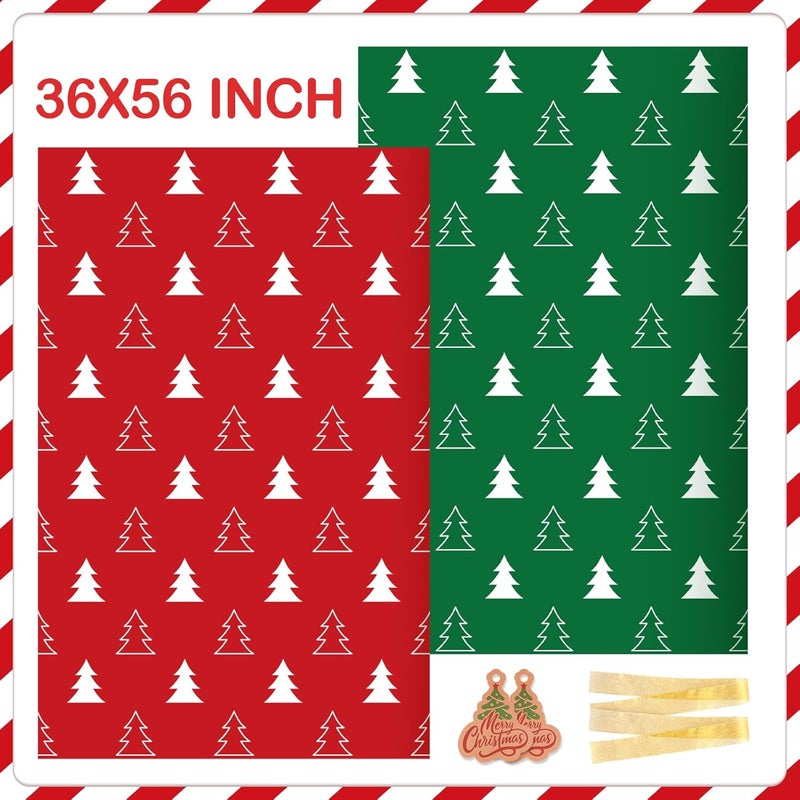 Sofier Large Christmas Gift Bags 36"x56" Holiday Gift Wrap 2pcs Jumbo Christmas Bag for Gifts Giant Sacks for Presents Big Xmas Plastic Gifts Bags (trees) - Image 3